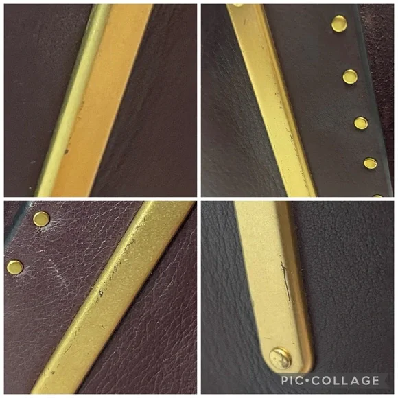 Coach Dreamer 36 Border Rivets Large Mixed Leather Suede Shoulder Bag in Brown - Picture 8 of 16